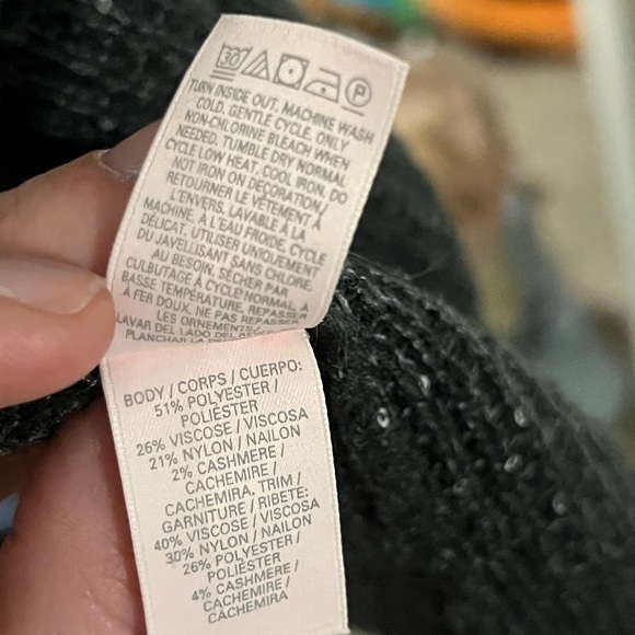 Victoria’s Secret belted dark grey cardigan with silver sequins. - Picture 4 of 5